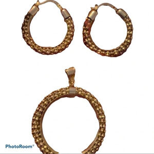 Gold plated earrings pendant  set